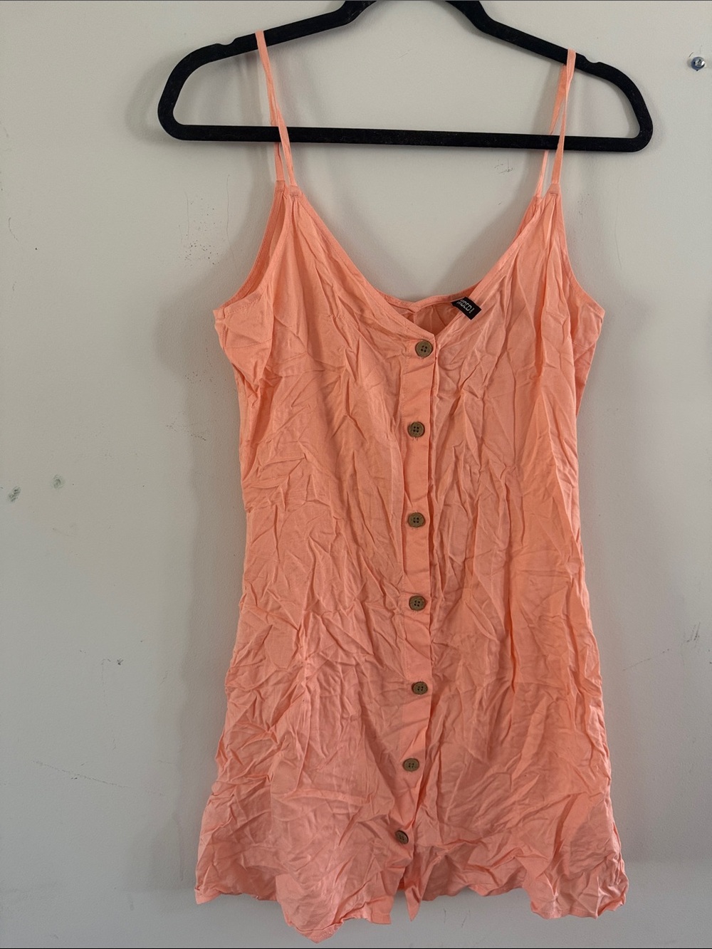 H&M Coral Button-Front Spaghetti-Strap Camisole